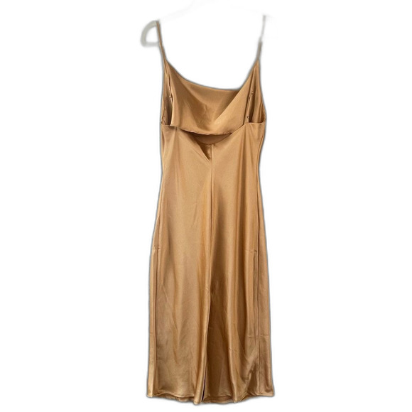 Princess Polly Gold Satin Slip Dress Size 8 - Picture 3 of 9